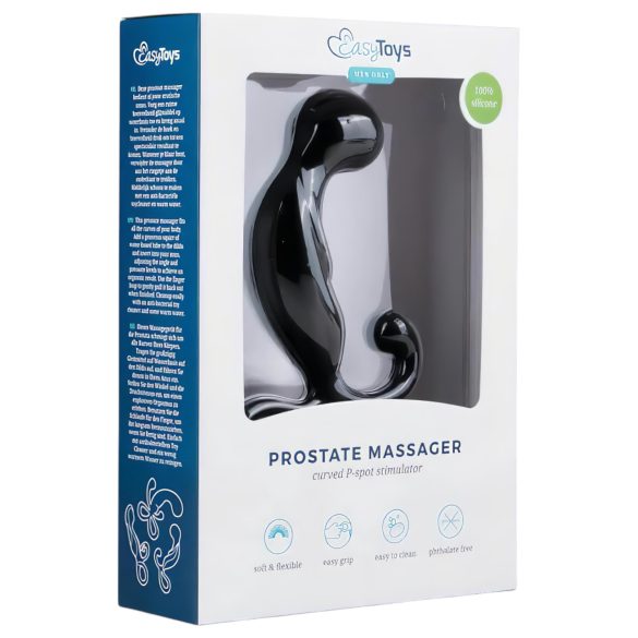 EasyToys - masážer prostaty - čierny silikónový dildó