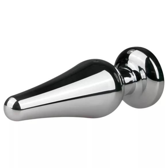 Easytoys - análny kolík s ružovým kameňom - kovový strieborný 3,5 cm