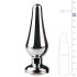 Easytoys Metal No.11 - análny plug s ružovým kameňom - strieborný (3,5 cm)