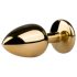 Easytoys - análny kolík s fialovým kamienkom - kovový zlatý 2,5 cm