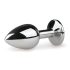 Easytoys Metal No.1 - análny kolík so ružovým kameňom - strieborný (2,7 cm)