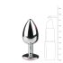 Easytoys Metal No.1 - análny kolík so ružovým kameňom - strieborný (2,7 cm)