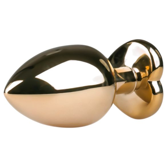 Easytoys - análny kolík so srdiečkovou základňou - kov zlatá/ružová 3,5 cm