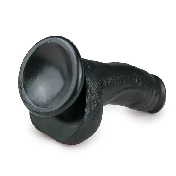 Easytoys - realistický dildó s prísavkou a semenníkmi - čierny 15 cm