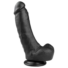   Easytoys - realistický dildo s prísavkou a semenníkmi - čierny 20 cm