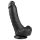 Easytoys - realistický dildo s prísavkou a semenníkmi - čierny 20 cm