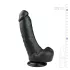 Easytoys - realistický dildo s prísavkou a semenníkmi - čierny 20 cm