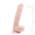 Easytoys - veľký prísavkový semenníkový dildo (26,5cm) - prírodný