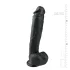 Easytoys - realistický dildó s prísavkou a semenníkmi - čierny 26,5 cm