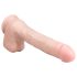 Easytoys - veľký prísavný dildo s semenníky (29,5 cm) - naturálny