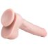 Easytoys - veľký prísavný dildo s semenníky (29,5 cm) - naturálny
