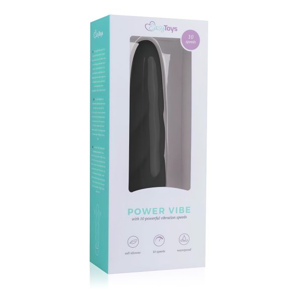 Easytoys Power Vibe - špirálový silikónový vibrátor (čierny)