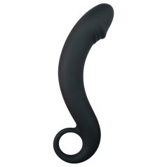 EasyToys - análny dildo zahnutý - silikón - čierny