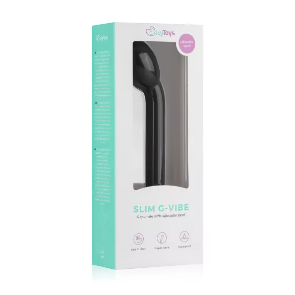 Easytoys - vibrátor na bod G - úzky tvar - čierny
