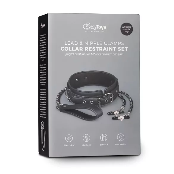 Easytoys - sada na bradavky a obojok s vodítkom - 4 diely