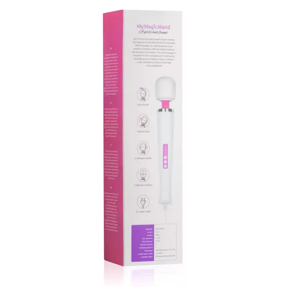 MyMagicWand - silný masážny vibrátor - biela/ružová
