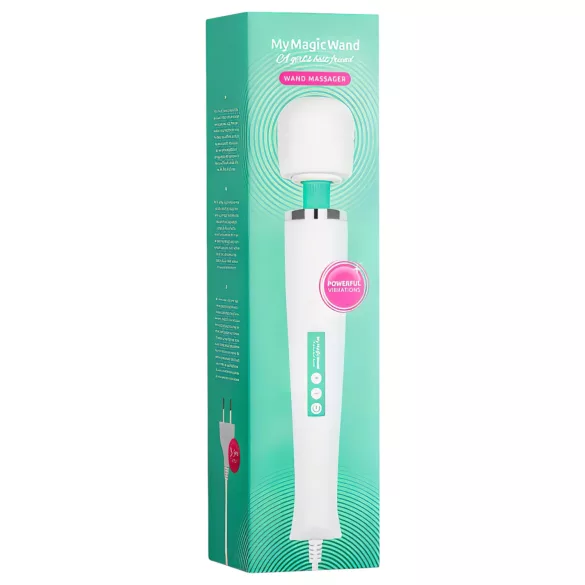 MyMagicWand - masážny vibrátor - silný motor - biela/tyrkysová