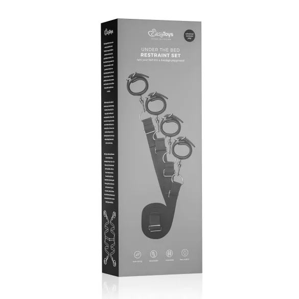 Easytoys - putá k posteli - nastaviteľné manžety - čierne