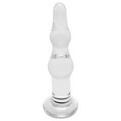   Rimba Dolly - análny sklenený dildo - vlnitý tvar - priehľadný