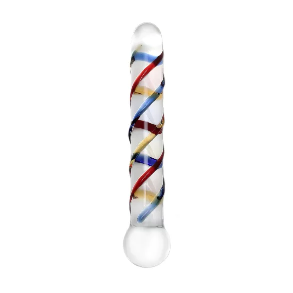 Rimba Rachella - dvojitý sklenený dildo - číry/farebný