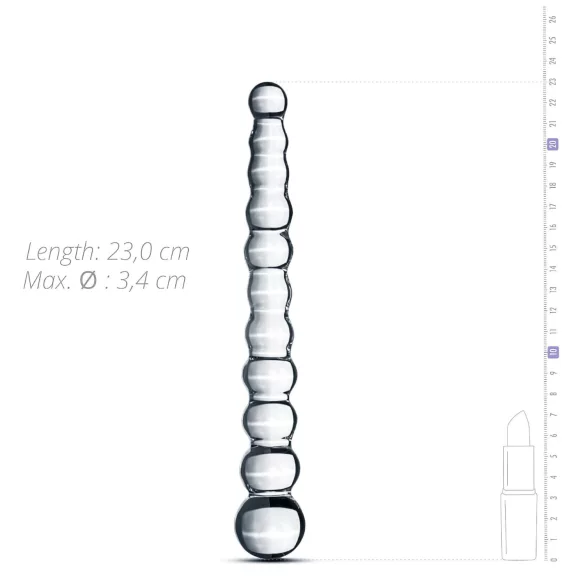 Gildo Glass No. 20 - sklenené dildo s výstupkami - priehľadné