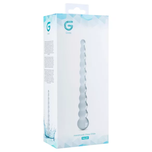 Gildo Glass No. 20 - sklenené dildo s výstupkami - priehľadné
