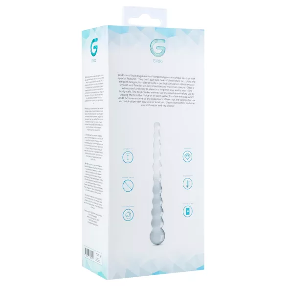 Gildo Glass No. 20 - sklenené dildo s výstupkami - priehľadné