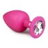 Easytoys Diamond - análny kolík s bielym kameňom (veľký) - ružový