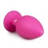 Easytoys Diamond - análny kolík s bielym kameňom (veľký) - ružový