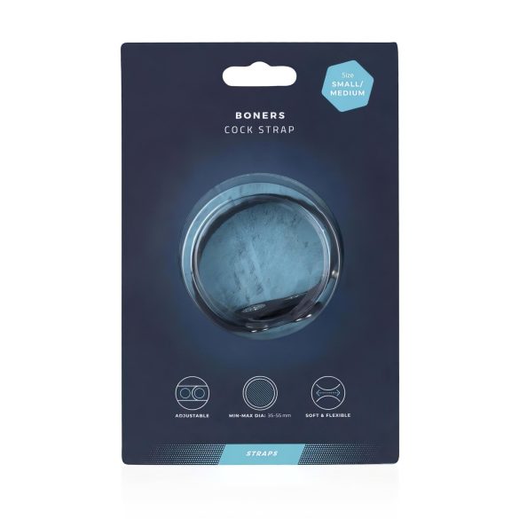 Boners Cock Straps S/M - nastaviteľný krúžok na penis (šedý)