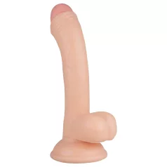   Real Fantasy Vince - dildo s vajcami a predkožkou - 19,5 cm - prírodná farba