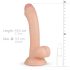 Real Fantasy Vince - dildo s predkožkou a semeníkmi - 19,5 cm (prírodná farba)