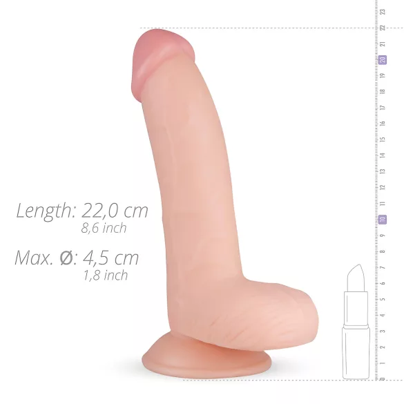 Real Fantasy Cliff - realistický dildo s semenníkmi - 22 cm - telová farba