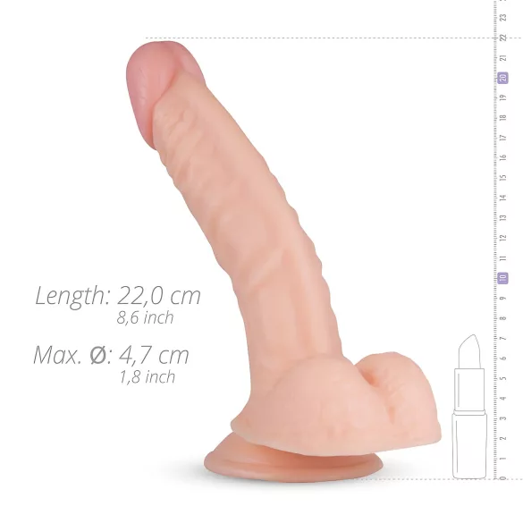 Real Fantasy Derek - realistický dildo s semenníkmi - 22 cm - telová farba
