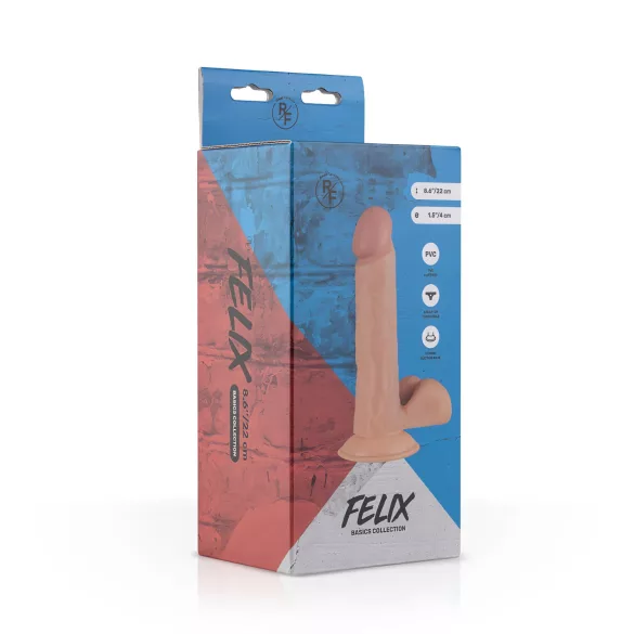 Real Fantasy Felix - realistický dildo s semenníkmi - 22 cm - prírodná farba