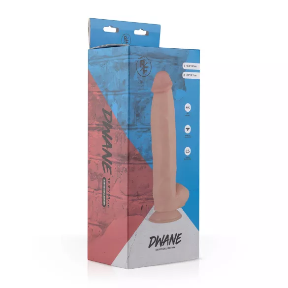 Real Fantasy Dwane - realistický dildo s semenníkmi - 31 cm - telová farba