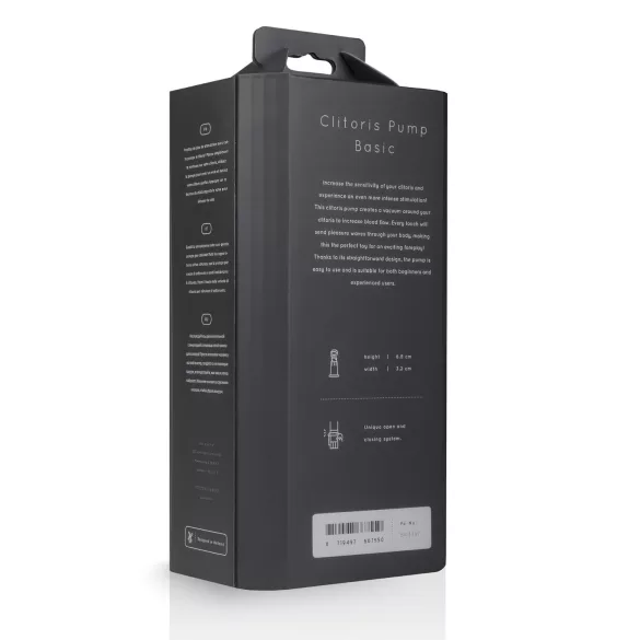 Saiz Basic - vákuová pumpa na klitoris - priehľadná/čierna