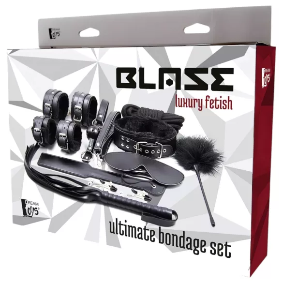 Blaze Ultimate - BDSM sada na zväzovanie - 10 dielov - čierna
