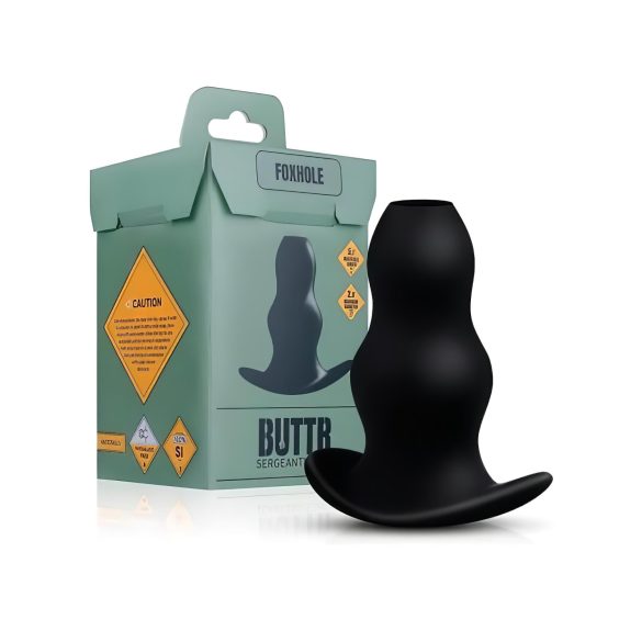 BUTTR Foxhole – duté análne rozťahovacie dildo (čierne)