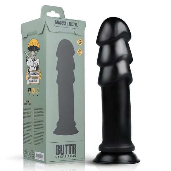 BUTTR Madbull Muzzl - realistický dildo s prísavkou - čierny