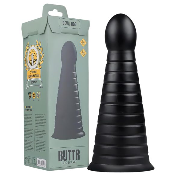 BUTTR Devil Dog - čierne dildo s prísavkou