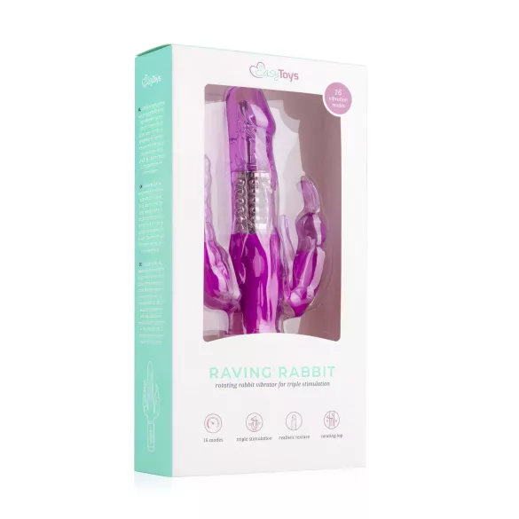 Easytoys Raving Rabbit - 3-ramenný vibrátor (ružový)