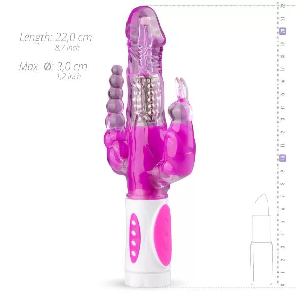 Easytoys Raving Rabbit - 3-ramenný vibrátor (ružový)