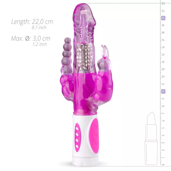 Easytoys Raving Rabbit - 3-ramenný vibrátor (ružový)