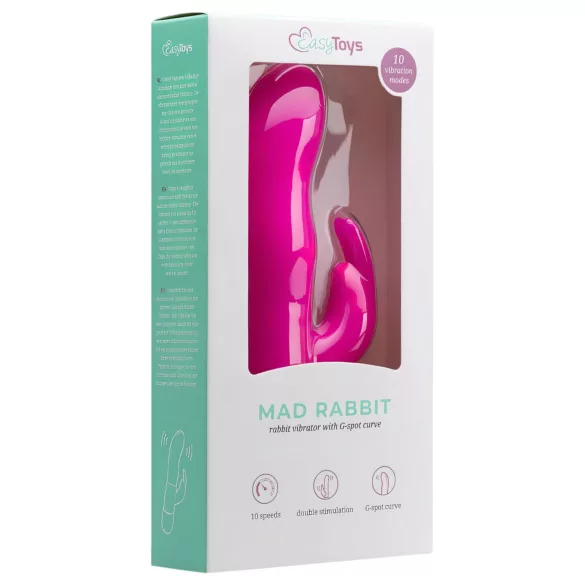 Easytoys Mad Rabbit - vibrátor s králičími uškami na klitoris - ružový