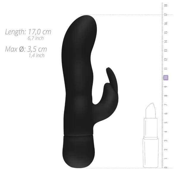 Easytoys Mad Rabbit - vibrátor na G-bod s klitoriálnym stimulátorom - čierny