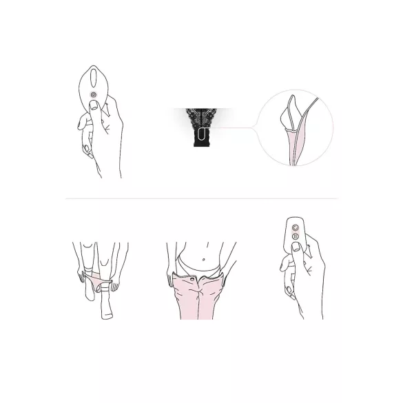 Pantyrebel - vibračné nohavičky s diaľkovým ovládaním - čierne (S-L)