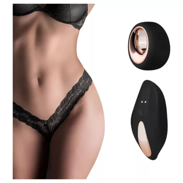 Pantyrebel - vibračné nohavičky s čipkou - čierne - dobíjacie - S-L