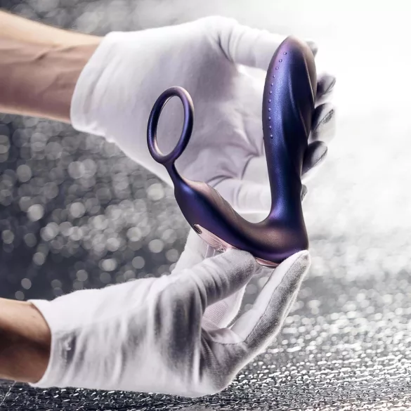 Hueman - análny vibrátor s rádiovým ovládaním a erekčným krúžkom - fialový