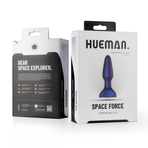 Hueman Space Force - análny vibrátor s posuvom - vodotesný - fialový